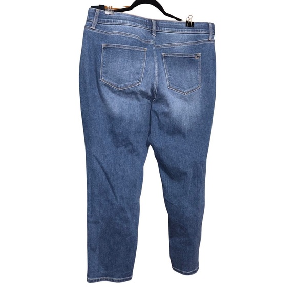 LuLaRoe Blue Straight Leg Jeans with Distressed Details NWOT - Picture 4 of 9